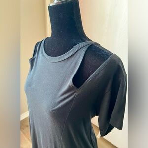 LNA Black Cold Shoulder Top
